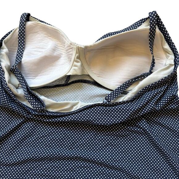 Lands End Womens Navy Polka Dot Slimming Retro Tankini Swim Top Sz 18W Vacation - Picture 6 of 6